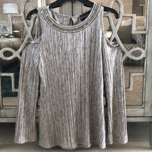 ✨Frank Lyman Design Embellished Cold Shoulder Top